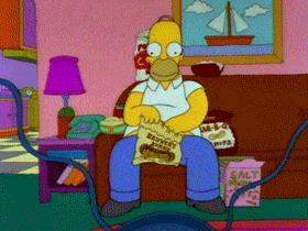 Homer Simpson on a sofa