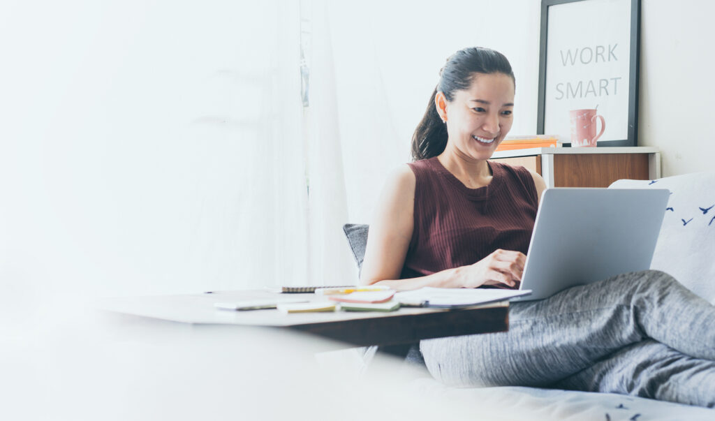 Woman working from home